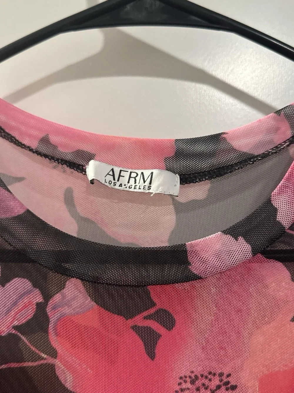 AFRM Black Maxi Dress with Pink, Coral & Yellow Floral Print - Picture 7 of 8